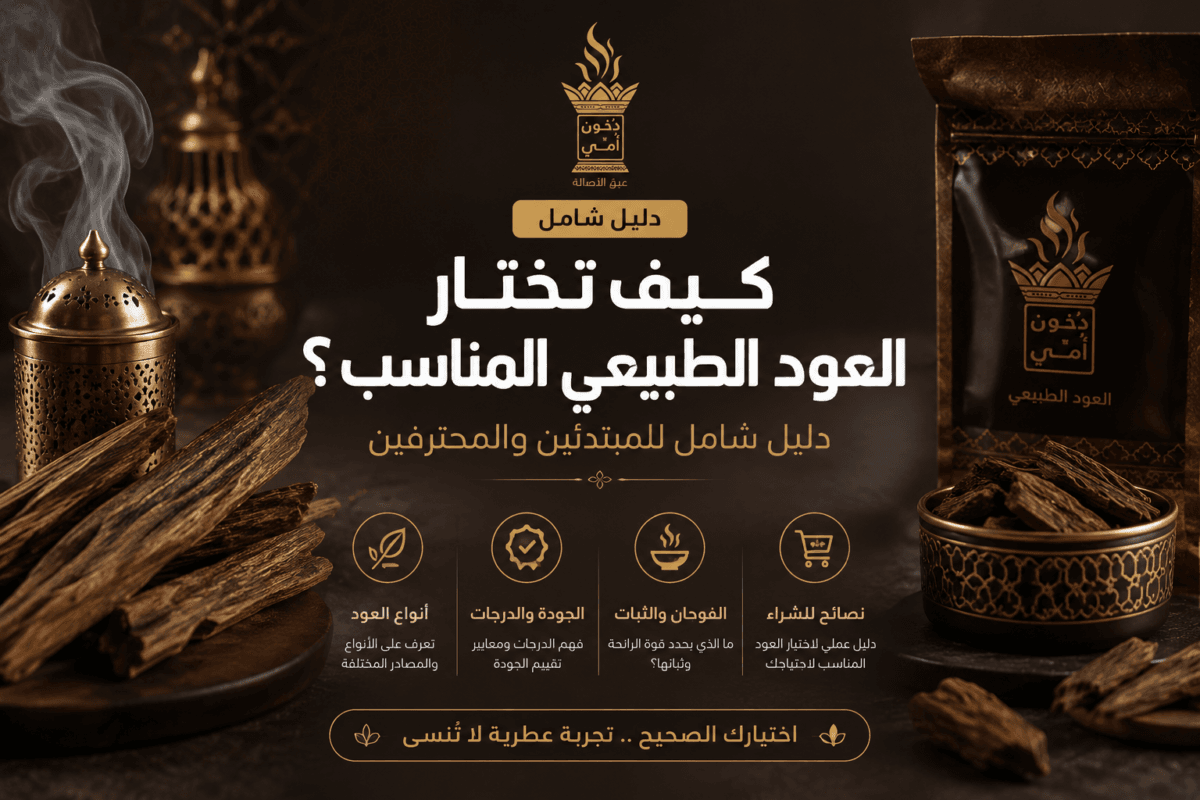 كيف اختيار العود الطبيعي المناسب من متجر دخون أمي